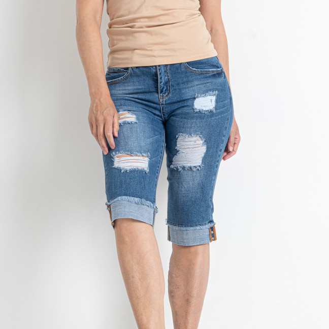 0191-5 синие женские джинсовые шорты (5 ед. размеры полубатал: 29. 30. 31. 32. 33) Джинсы: артикул 1146271