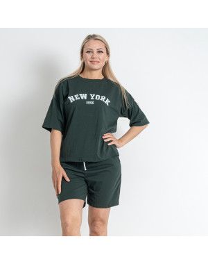 0169-74 темно-зеленый женский спортивный костюм (футболка + шорты) (5'TH AVENUE, 3 ед. размеры полубатал: 48. 50. 52)