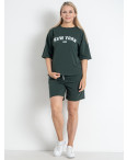 0169-74 темно-зеленый женский спортивный костюм (футболка + шорты) (5'TH AVENUE, 3 ед. размеры полубатал: 48. 50. 52): артикул 1146243