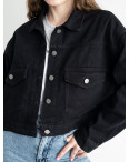 2021-1 FASHION джинсовая куртка женская черная котоновая ( 2 ед.размеры: M.L): артикул 1135224