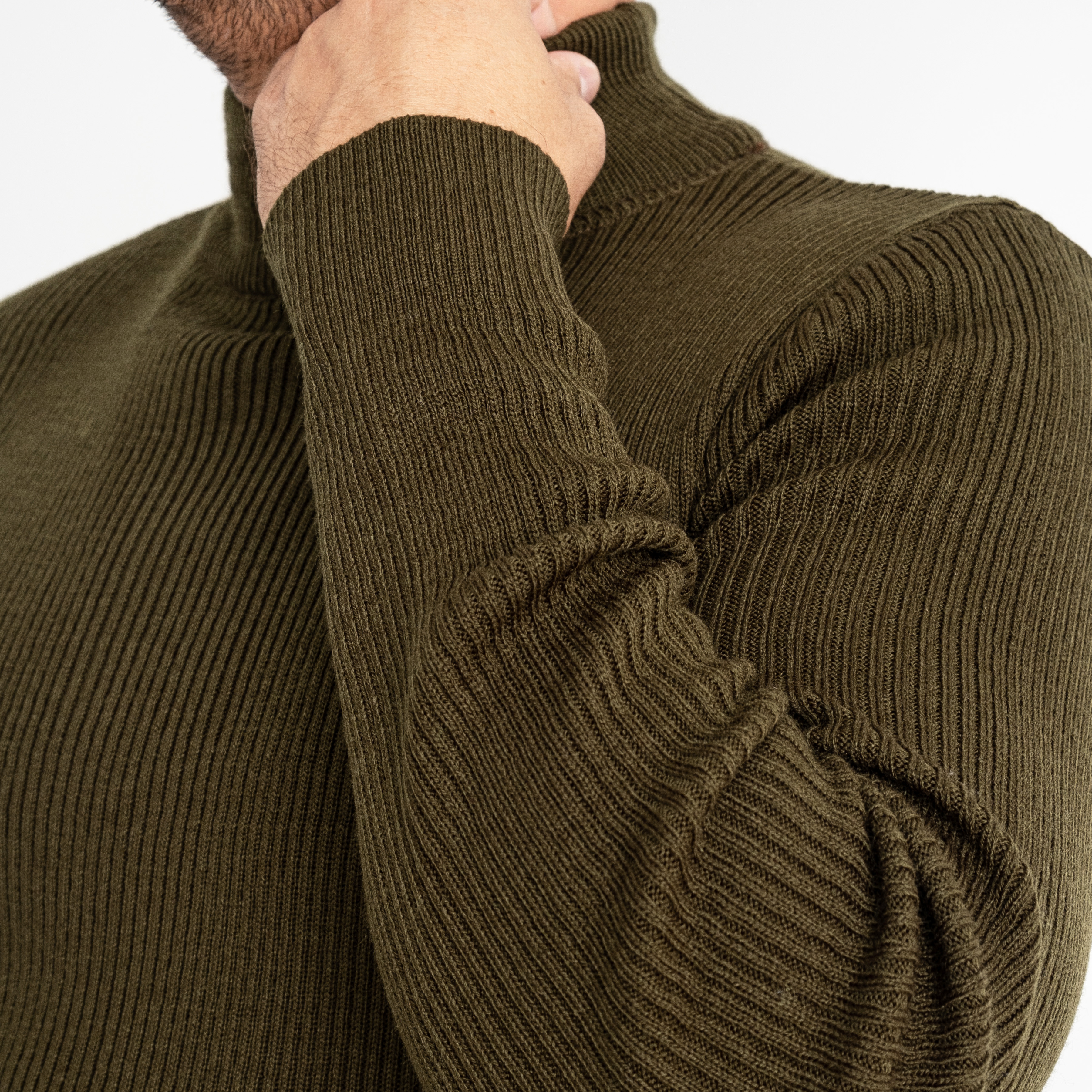1070-7 Pamuk Park ХАКИ свитер мужской машинная вязка (3 ед. размеры: M.L.XL)