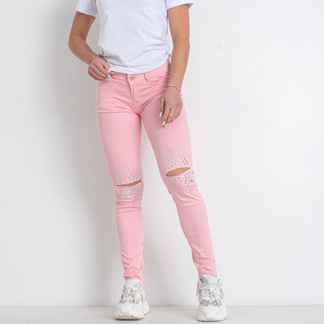 0118-5 пудровые женские джинсы (5 ед. размеры норма: XS. S. M. L. XL) Джинсы: артикул 1146266