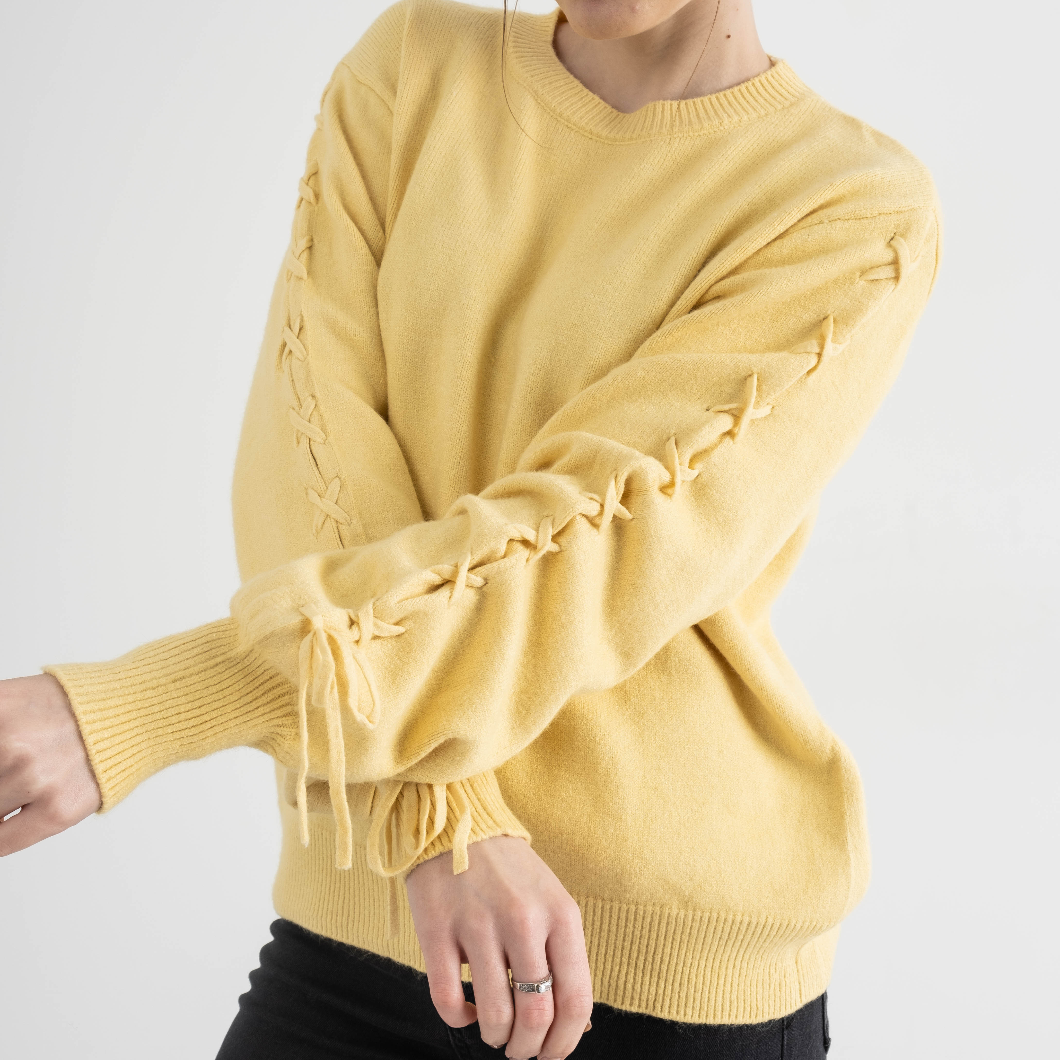 0203 ЖЕЛТЫЙ свитер женский (2 ед.размеры: универсал 42-46)