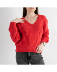 0202-1 КРАСНЫЙ свитер женский вязаный (2 ед.размеры: универсал 42-46): артикул 1131798
