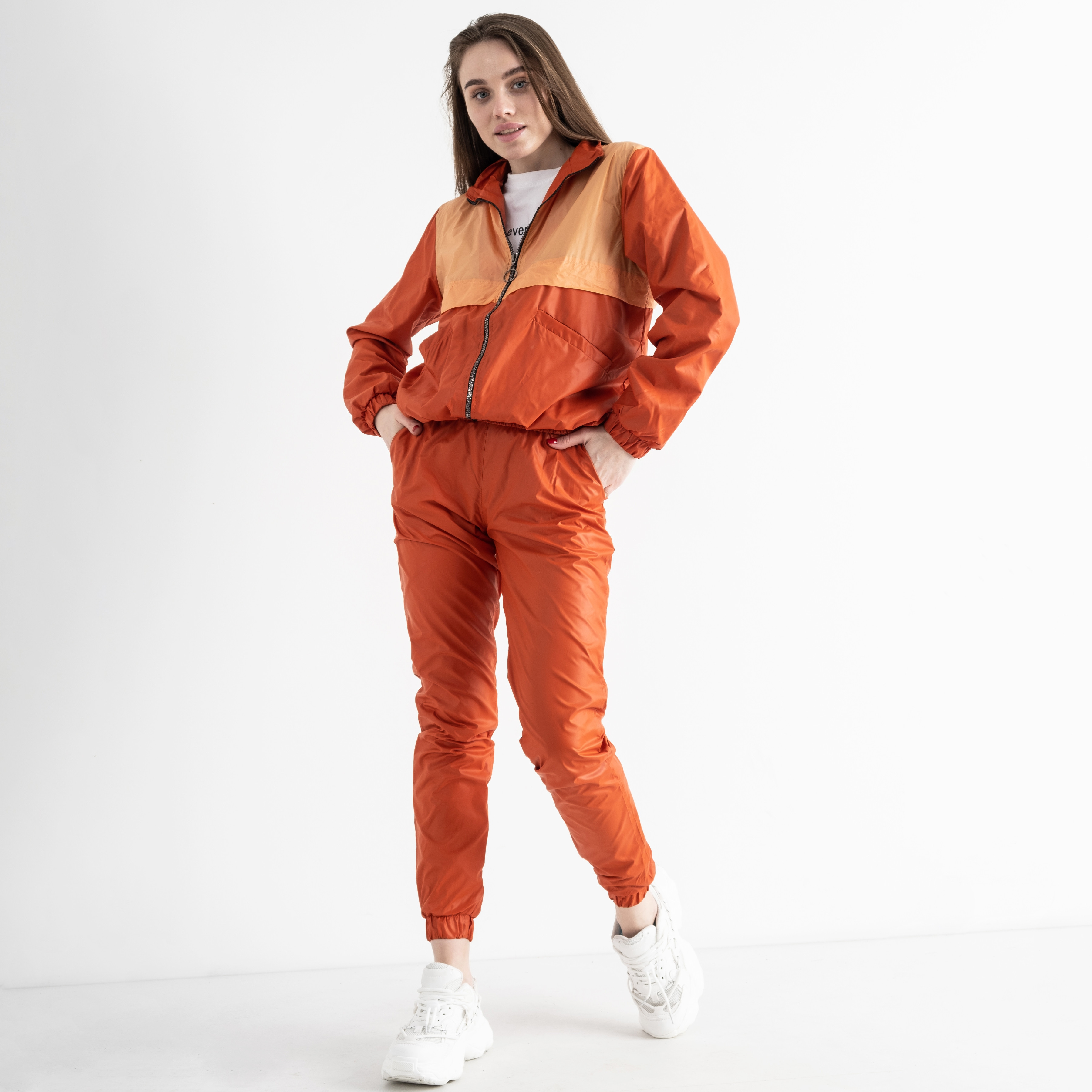 0042-1 Guzel оранжевый спортивный костюм из плащевки ( 3 ед. размеры : 42-44.44-46.46-48)