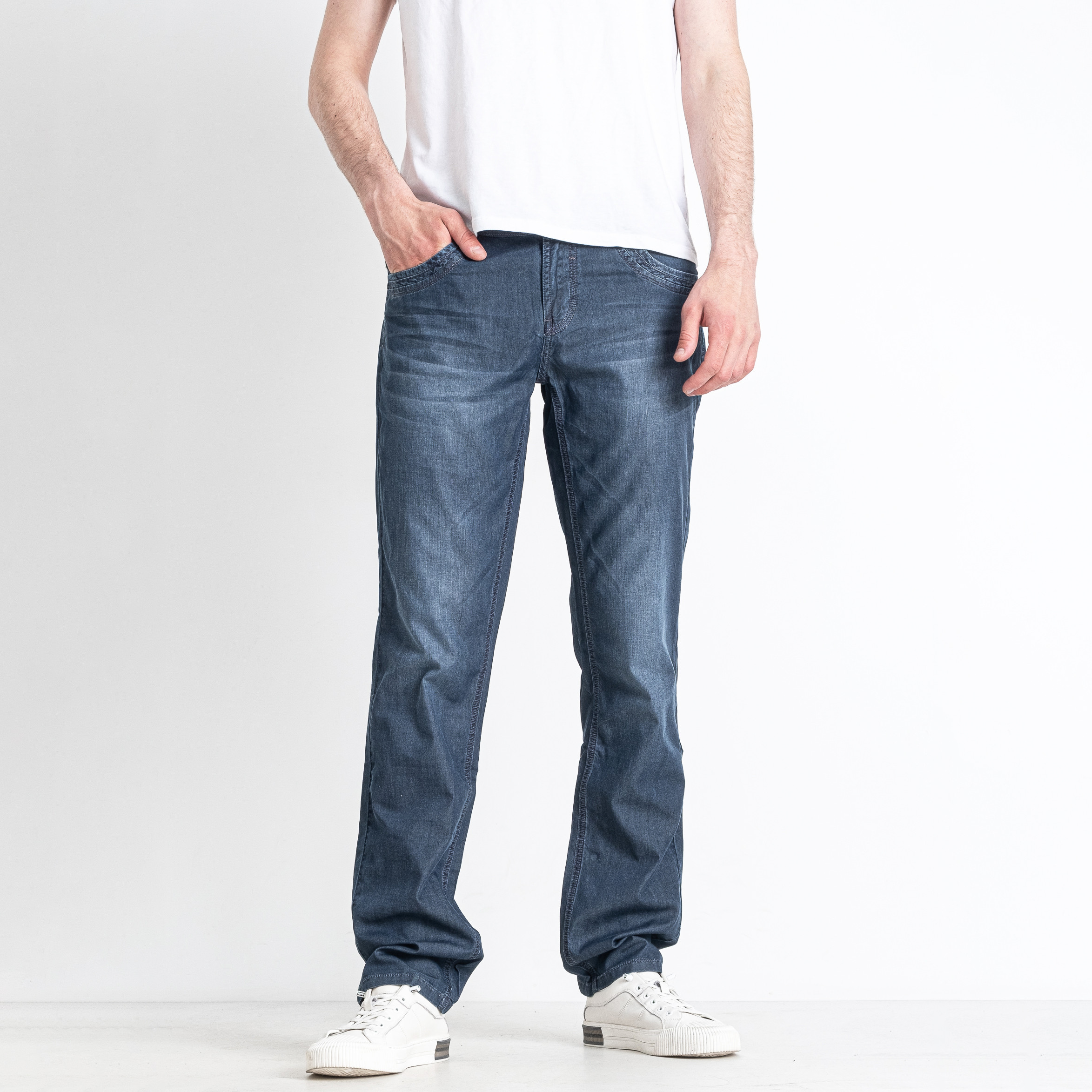 0095-3 синие мужские брюки (VARXDAR, коттон, 7 ед. размеры молодежка: 28. 29. 29. 29. 32. 32. 32)