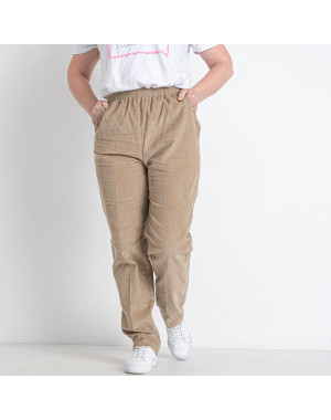 90117-33 бежевые женские брюки (вельвет, 6 ед. размеры на бирках: 12-18, соответствуют полубаталу: L-XL) 