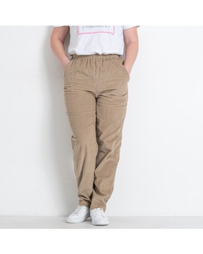 90117-3 бежевые женские брюки (вельвет, 6 ед. размеры на бирках: 8-18, соответствуют норме: М-XL)  Брюки