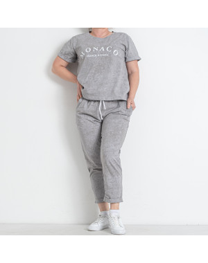 0168-61 серый женский спортивный костюм (футболка + штаны) (5'TH AVENUE, 3 ед. размеры полубатал: 48. 50. 52)