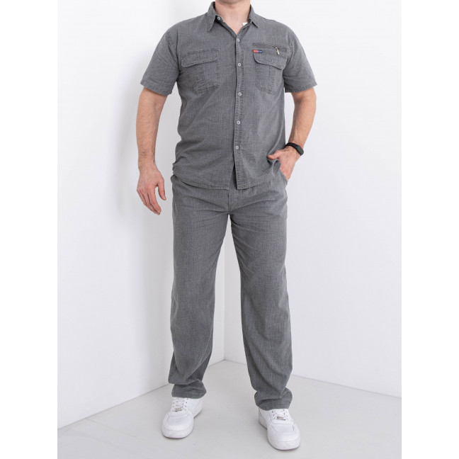 0013-6* серый мужской костюм (лен, 7 ед. размеры норма: M. L. XL. 2XL. 3XL. 4XL. 5XL) выдача на следующий день Aolong: артикул 1153513