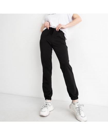 0021-1 ЧЕРНЫЕ 5`th Avenue спортивные брюки женские из турецкой двунитки ( 4 ед.размеры: S.M.L.XL) 5`th Avenue