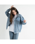 1216-6 СЕРЫЙ КАПЮШОН FASHION джинсовая куртка женская котоновая ( 2 ед.размеры: M.L): артикул 1135327