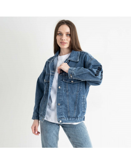 7011-12 один размер L голубая женская джинсовая куртка (FASHION) Fashion