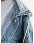1216-6 СЕРЫЙ КАПЮШОН FASHION джинсовая куртка женская котоновая ( 2 ед.размеры: M.L): артикул 1135327