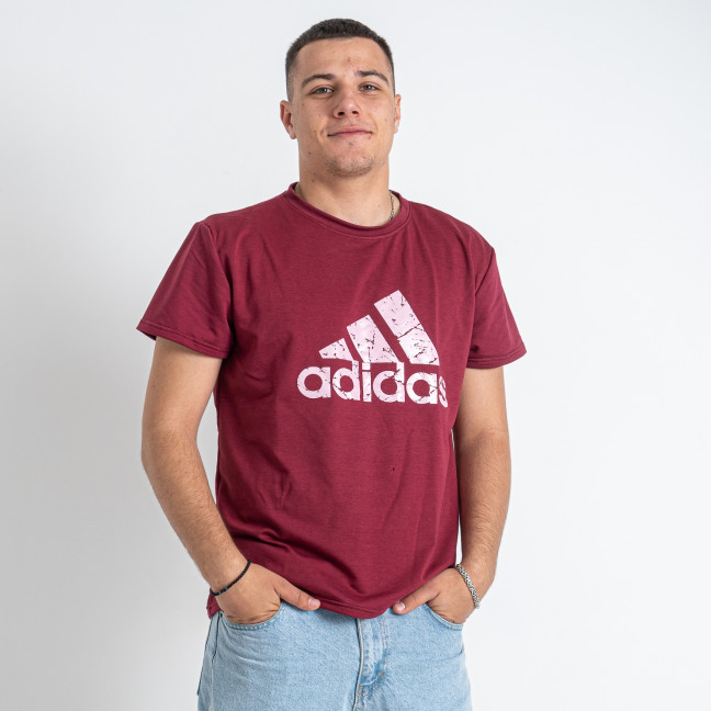 9836-51 бордовая мужская футболка (турецкий трикотаж, принт, 5 ед. размеры норма: 46. 48. 50. 52. 54, маломерит на 2 размера) Футболка: артикул 1146464