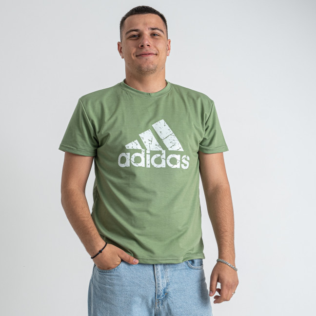 9836-72 светло-зеленая мужская футболка (турецкий трикотаж, принт, 5 ед. размеры норма: 46. 48. 50. 52. 54, маломерит на 2 размера) Футболка: артикул 1146462
