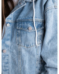 1218-10 FASHION БЕЛЫЙ КАПЮШОН джинсовая куртка женская голубая котоновая ( 2 ед.размеры: M.L): артикул 1135330