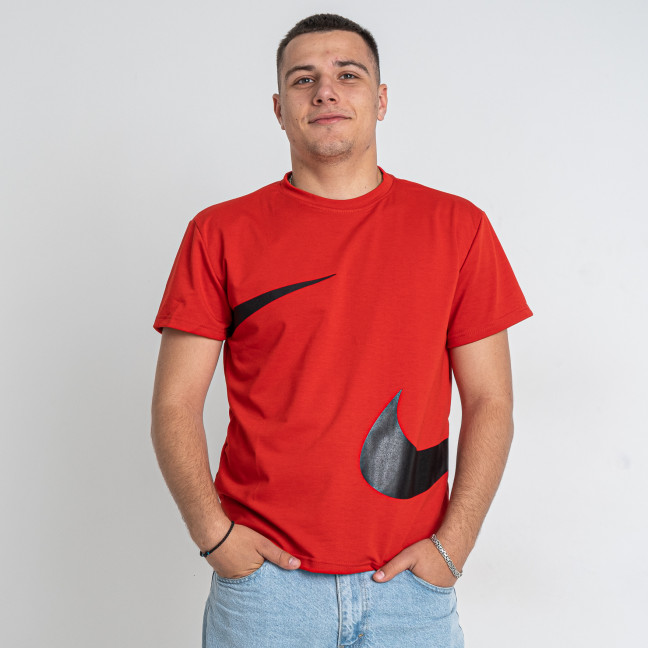 9837-5 красная мужская футболка (турецкий трикотаж, принт, 5 ед. размеры норма: 46. 48. 50. 52. 54, маломерит на 2 размера) Футболка: артикул 1146466