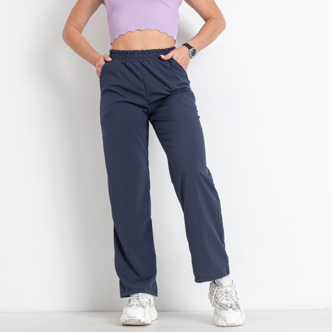 1198-21 темно-синие женские спортивные штаны клеш (трикотаж кукуруза, 4 ед. размеры норма: S. M. L. XL) Спортивные штаны: артикул 1146580