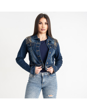 0490-5 синяя женская джинсовая куртка (коттон, 5 ед. размеры S. M. L. XL. 2XL)