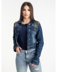 0490-5 синяя женская джинсовая куртка (коттон, 5 ед. размеры S. M. L. XL. 2XL): артикул 1144367