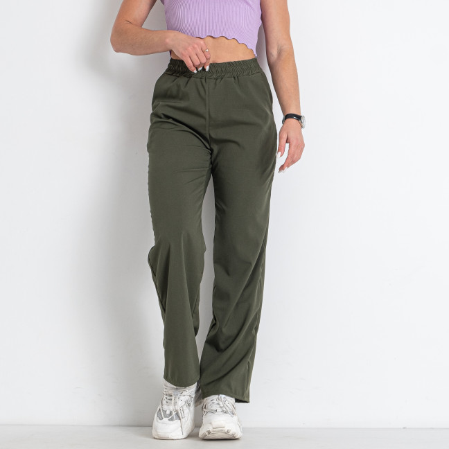 1198-7 темно-зеленые женские спортивные штаны клеш (трикотаж кукуруза, 4 ед. размеры норма: S. M. L. XL) Спортивные штаны: артикул 1146586