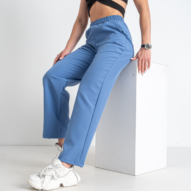 1198-22 голубые женские спортивные штаны клеш (трикотаж кукуруза, 4 ед. размеры норма: S. M. L. XL) Спортивные штаны: артикул 1146579