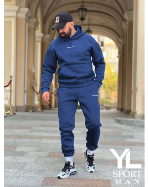 1008-94 синий мужской спортивный костюм (YOLA, флис, 4 ед. размеры норма: M. L. XL. 2XL)