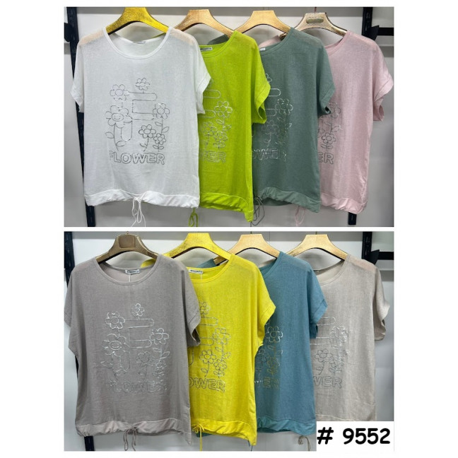 9552# выбор цвета женская футболка (лён, 4 ед, размеры батал: 3XL-6XL) выдача на следующий день Футболка: артикул 1161493