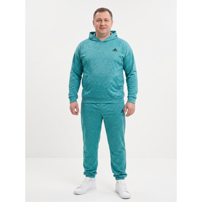 4972-7 зеленый мужской спортивный костюм (двухнитка, с капюшоном, 5ед, размеры полубатал: 50, 52, 54, 56, 58) Спортивный костюм: артикул 1162981