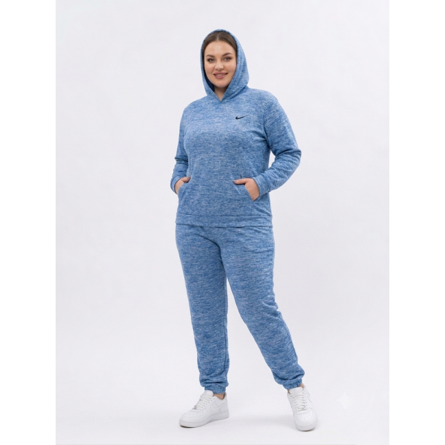 4974-42 голубой женский спортивный костюм (двухнитка, с капюшоном, 5ед, размеры батал: 50, 52, 54, 56, 58) Спортивный костюм: артикул 1163286