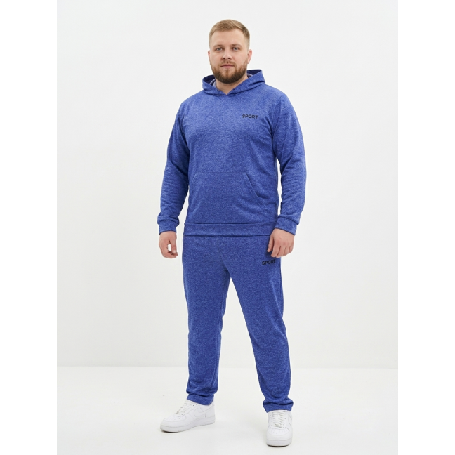4975-4541 синий мужской  спортивный костюм (двухнитка, с капюшоном, 4ед, размеры полубатал: 50, 52, 54, 56) Спортивный костюм: артикул 1164201