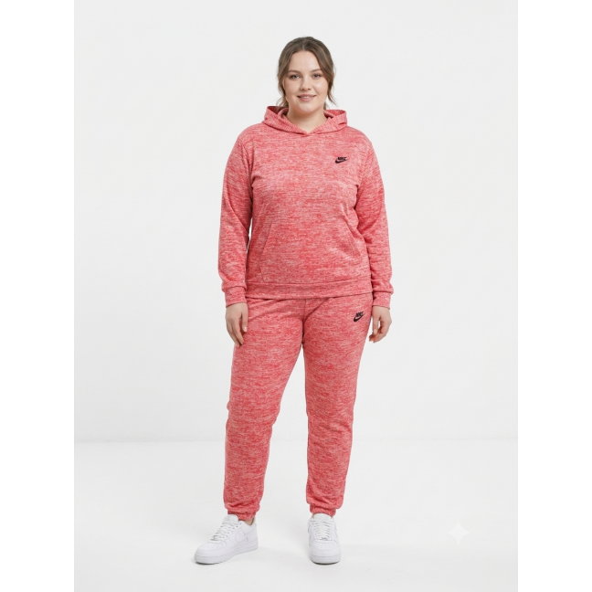4974-5 красный женский спортивный костюм (двухнитка, с капюшоном, 5ед, размеры батал: 50, 52, 54, 56, 58) Спортивный костюм: артикул 1163284