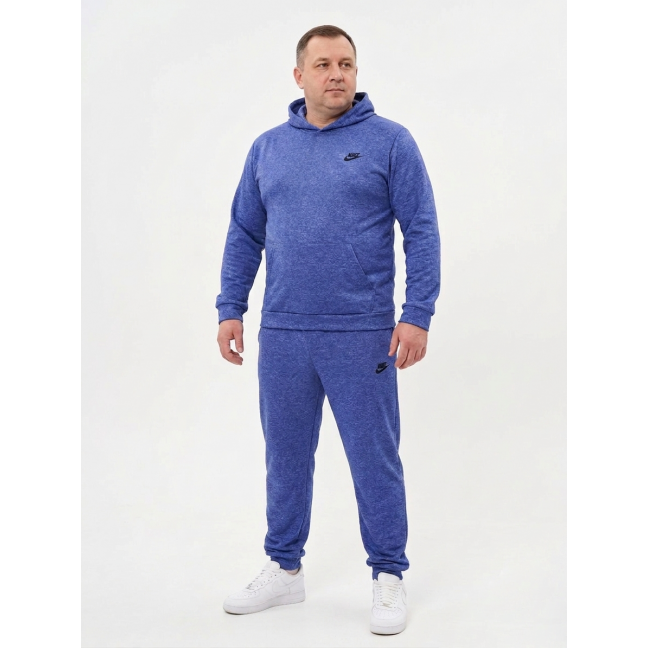 4974-45 синий мужской  спортивный костюм (двухнитка, с капюшоном, 5ед, размеры полубатал: 50, 52, 54, 56, 58) Спортивный костюм: артикул 1163276