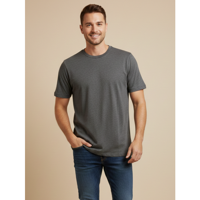 2303-6 серая мужская футболка (коттон, 6 ед, размеры норма: S. S. L. L.  XL. XL) Футболка: артикул 1160657
