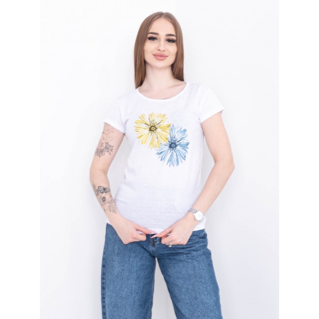 2215-10* белая женская футболка (ТУРЦИЯ, FAVORI, 100% коттон, 3 ед. размеры норма: S. M. L) выдача на следующий день                                           Favori: артикул 1153550