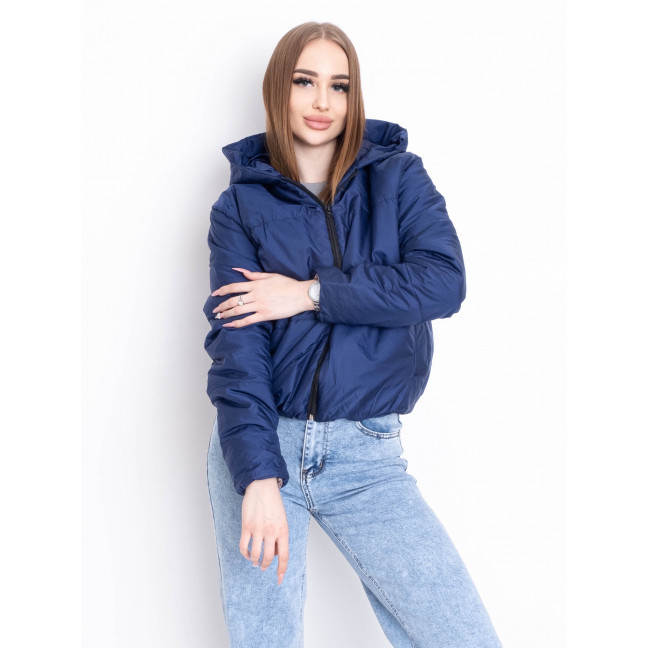 5010-22 ТЁМНО-СИНЯЯ куртка-зефирка с капюшоном на синтепоне (2 ед. размеры: 42/44.46/48) Куртка-зефирка: артикул 1137464