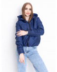 5010-22 ТЁМНО-СИНЯЯ куртка-зефирка с капюшоном на синтепоне (2 ед. размеры: 42/44.46/48): артикул 1137464