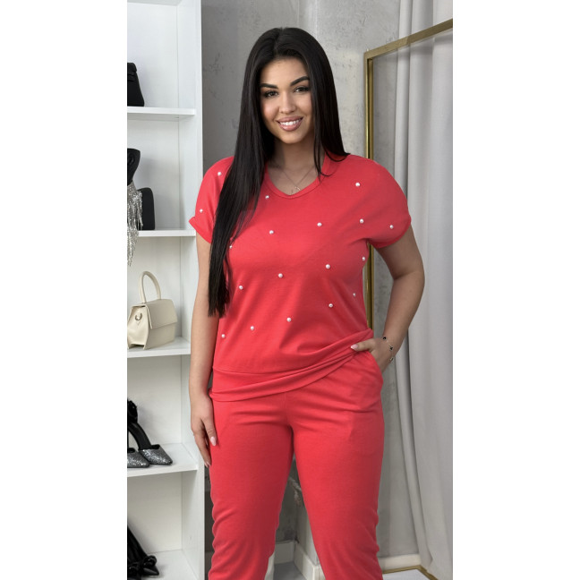 16320-5 красный женский спортивный костюм (SARA, трикотаж двунитка, 4 ед. размеры полубатал: 46-48. 46-48. 50-52. 50-52) Sara: артикул 1154044