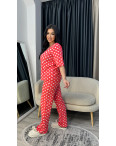 1231-50 красная женская пижама в горошек (SARA, трикотаж, 4 ед. размеры полубатал: 46-48. 46-48. 50-52. 50-52): артикул 1143988