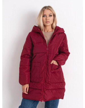 2876-53 бордовая женская куртка (синтепон, 3 ед. размеры батал: 3XL. 3XL. 3XL)