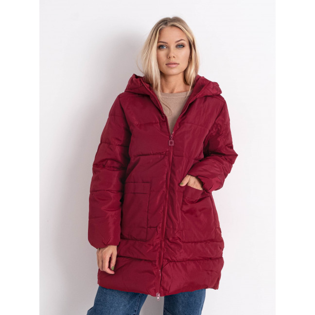 2876-53 бордовая женская куртка (синтепон, 3 ед. размеры батал: 3XL. 3XL. 3XL) Куртка: артикул 1149572
