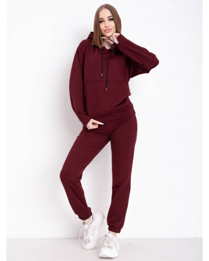 0530-99 БОРДОВЫЙ 5`th Avenue спортивный костюм женский из турецкой двунитки (3 ед. размеры : 42.44.46) демисезон 5`th Avenue