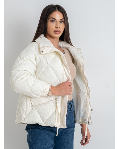 2305-10* белая женская куртка (синтепон, 5 ед. размеры норма: M. L. XL. 2XL, один размер повторяется) выдача на следующий день Куртка